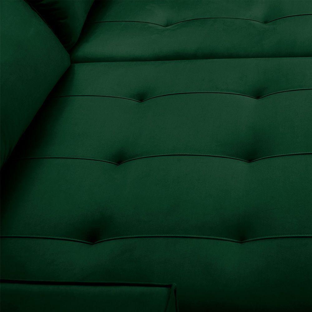 Sofa Retratil Reclinavel 2 Lugares 2,90 Vitória Veludo Verde Lansofbr - 10