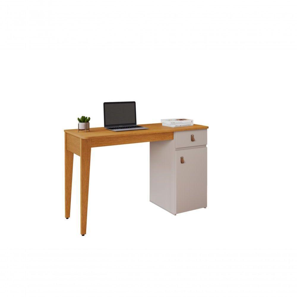 Escrivaninha Mesa De Estudo Helo 1 Gaveta Com 1 Porta Jcm Moveis Cinamomo-off White - 1
