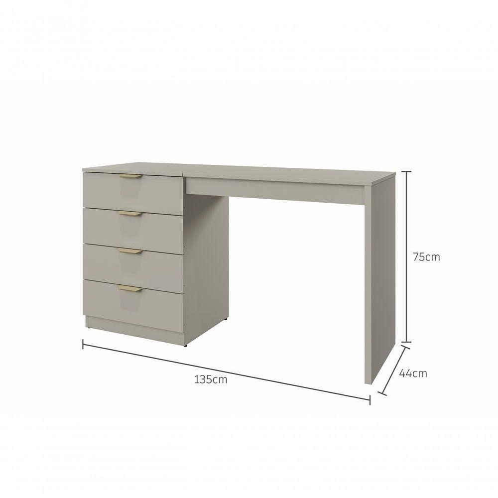 Escrivaninha Penteadeira Camarim Princess Com Porta Joias Mavaular Off White - 2