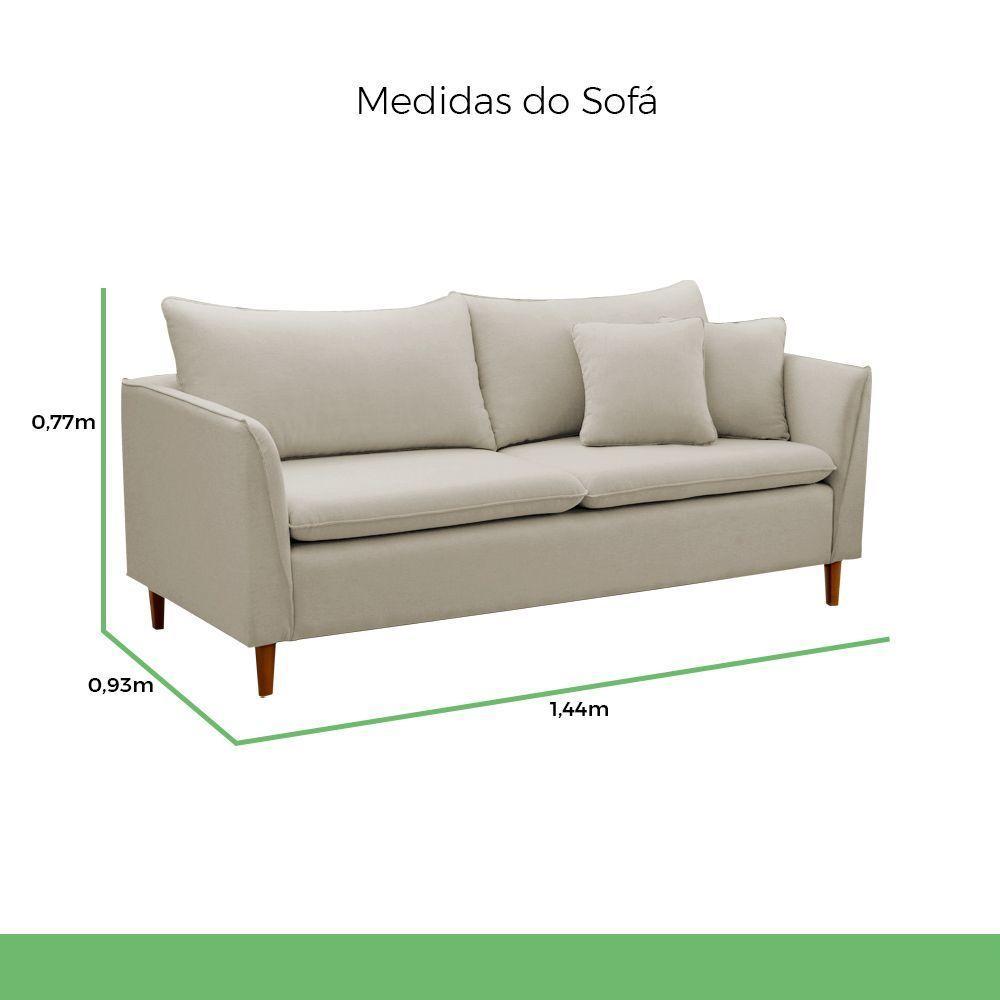 Sofá Living Kassia 2 Lugares 1,44m Veludo Cores Lansofbr Cores Grafite - 4