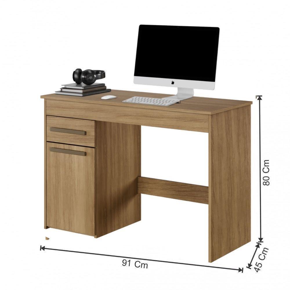Escrivaninha Atenas 1 Porta E 1 Gaveta Arte Móveis Branco Cinamomo - 3