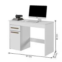 Escrivaninha Atenas 1 Porta E 1 Gaveta Arte Móveis Branco Branco - 2