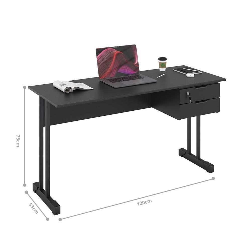 Mesa De Computador Bloc 1200 Ale Preto Onix - 2