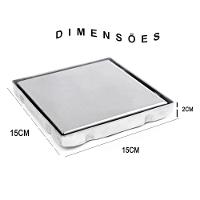 Ralo Oculto Invisivel 15x15 Discreto Kit 7 Uni Aço Inox Cozinha Lavabo Banheiro Varanda Lavanderia Higiene Discreto - 3