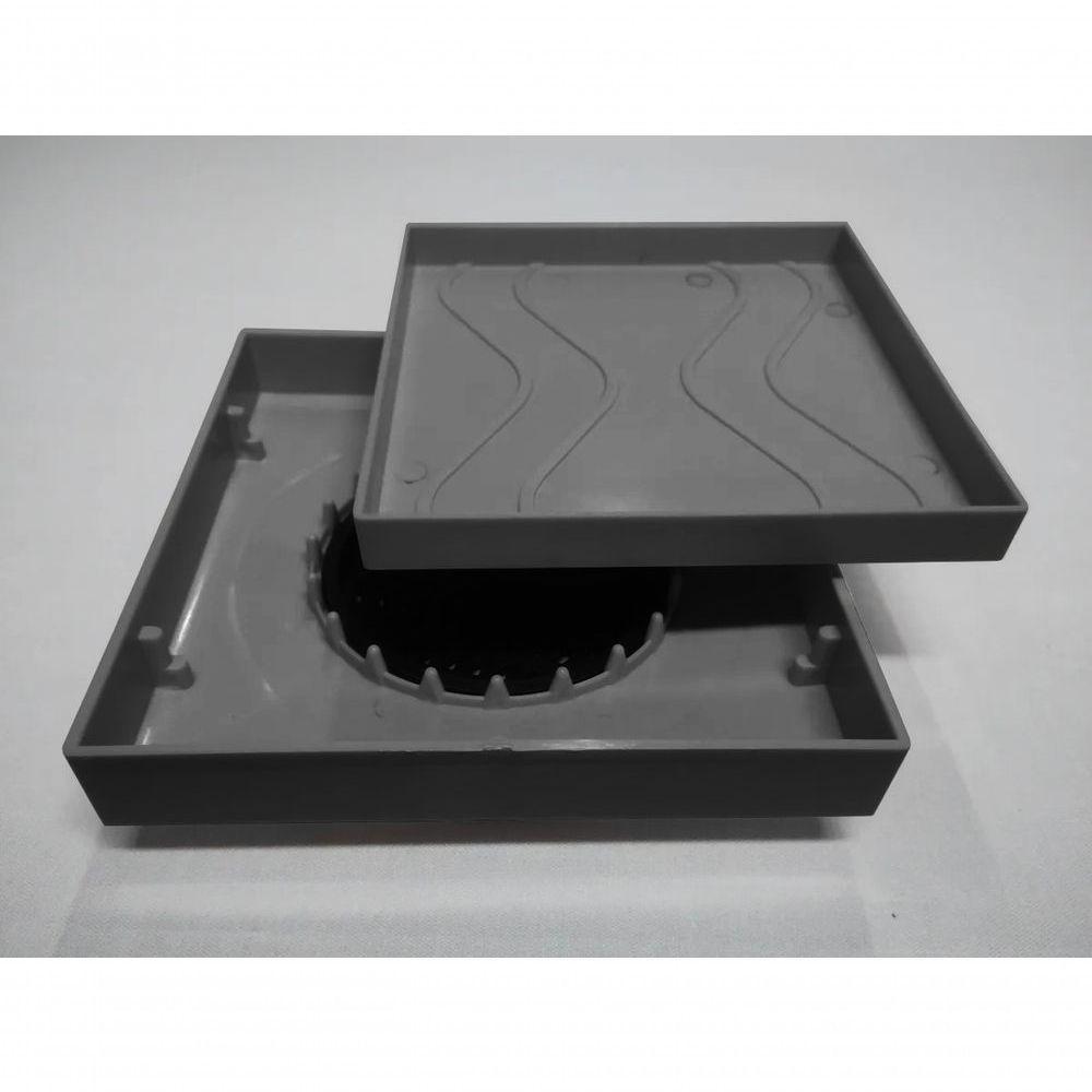 Kit 2 Ralo Oculto 15x15 Invisivel P/ Piso Porcelanato Cinza - 4