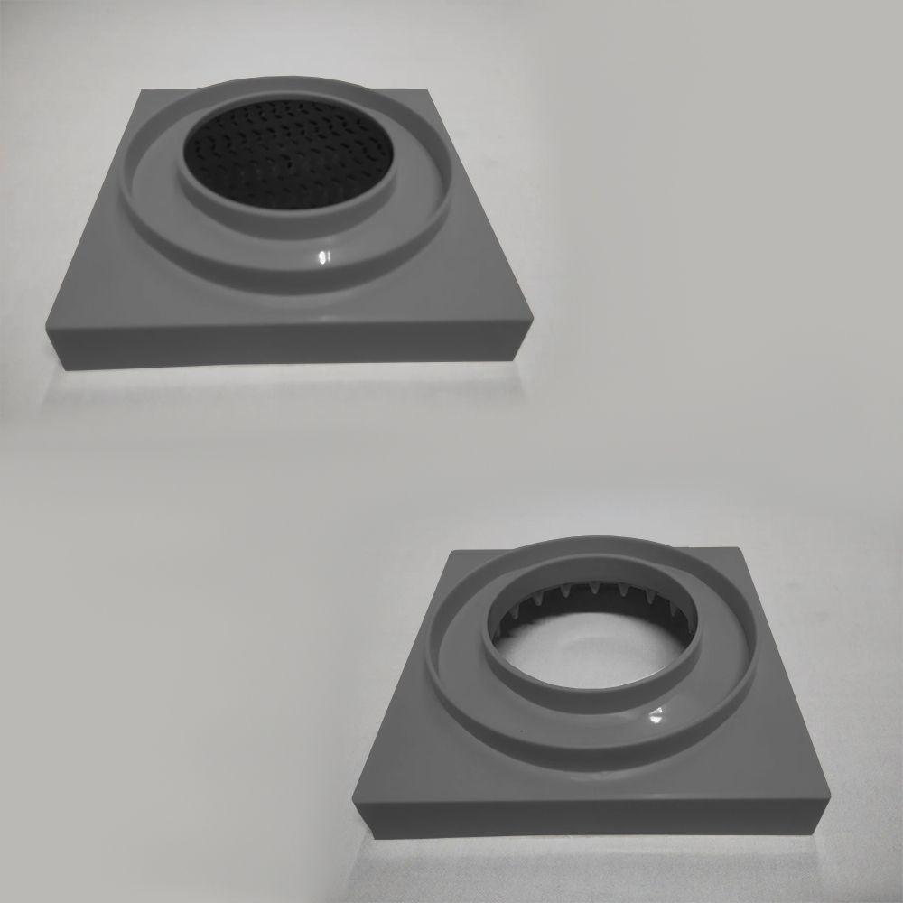 Kit 2 Ralo Oculto 15x15 Invisivel P/ Piso Porcelanato Cinza - 6