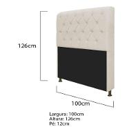 Kit Cabeceira Lady Recamier Félix 100cm Solteiro Bege - 2