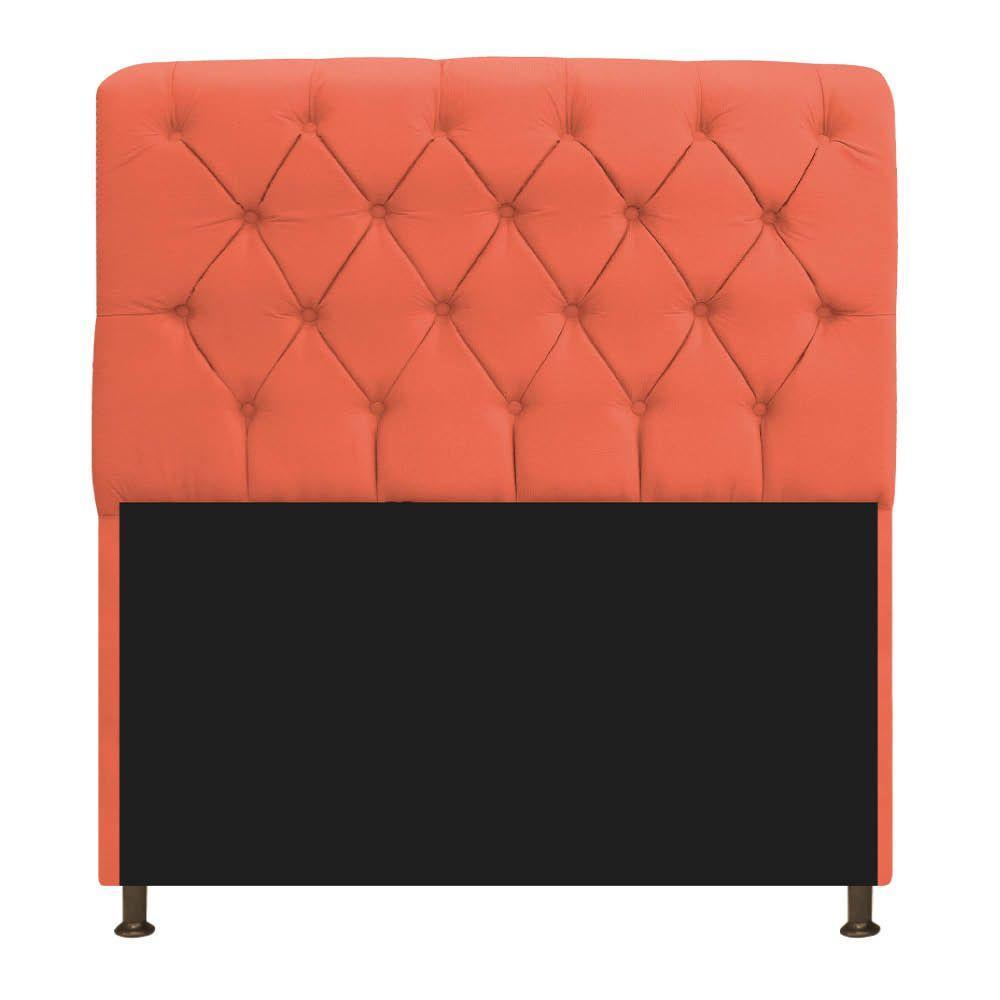 Cabeceira Solteiro Lady com Recamier 100 cm Suede Terracota - 6
