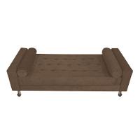 Cabeceira Solteiro Lady com Recamier 100 cm Suede Marrom - 5