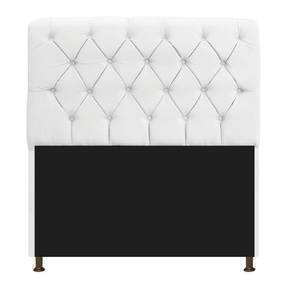 Cabeceira Solteiro Lady com Recamier 100 cm Suede Branco - 6