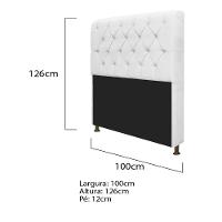 Cabeceira Solteiro Lady com Recamier 100 cm Suede Branco - 2
