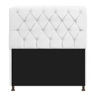 Cabeceira Solteiro Lady com Recamier 100 cm Suede Branco - 6