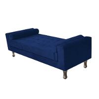 Cabeceira Solteiro Lady com Recamier 100 cm Suede Azul Marinho - 5