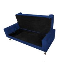 Cabeceira Solteiro Lady com Recamier 100 cm Suede Azul Marinho - 6