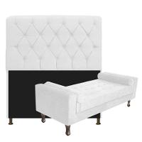 Cabeceira Solteiro Lady e Recamier 100 cm kit Corano Branco - 8