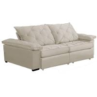 Sofá Retrátil E Reclinável 2,20m Clara | Conforto Premium E Design Elegante Bege - 1