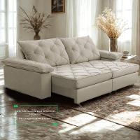 Sofá Retrátil E Reclinável 2,20m Clara | Conforto Premium E Design Elegante Bege - 6
