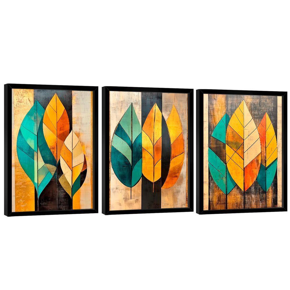 Quadro Decorativo Trio Abstrato Botânico - 1