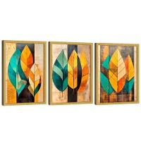 Quadro Decorativo Trio Abstrato Botânico - 3
