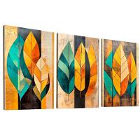 Quadro Decorativo Trio Abstrato Botânico - 4