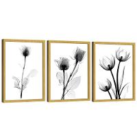 Quadro Decorativo Trio Flor Estilo Desenho - 1