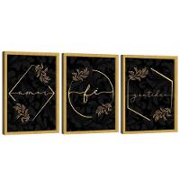 Quadro Decorativo Trio Gratidão, Fé E Amor - 1