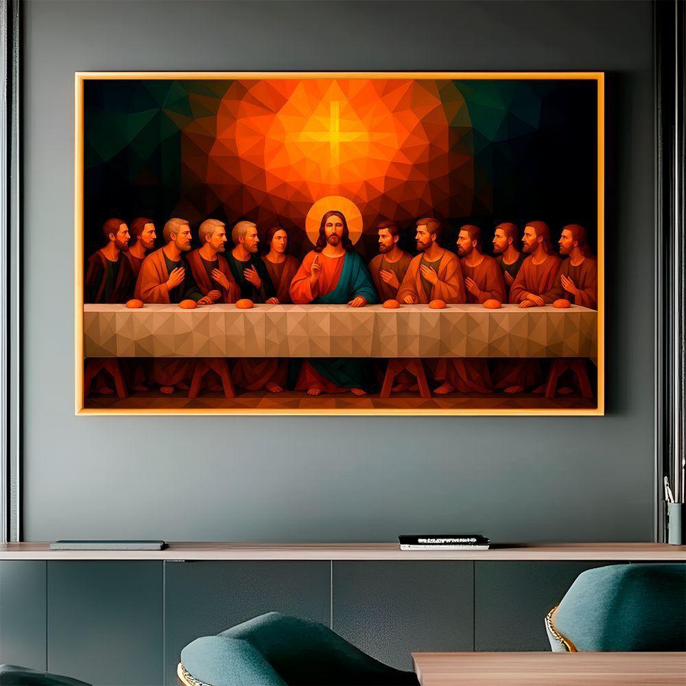 Quadro Decorativo Santa Ceia Geométrica - 2
