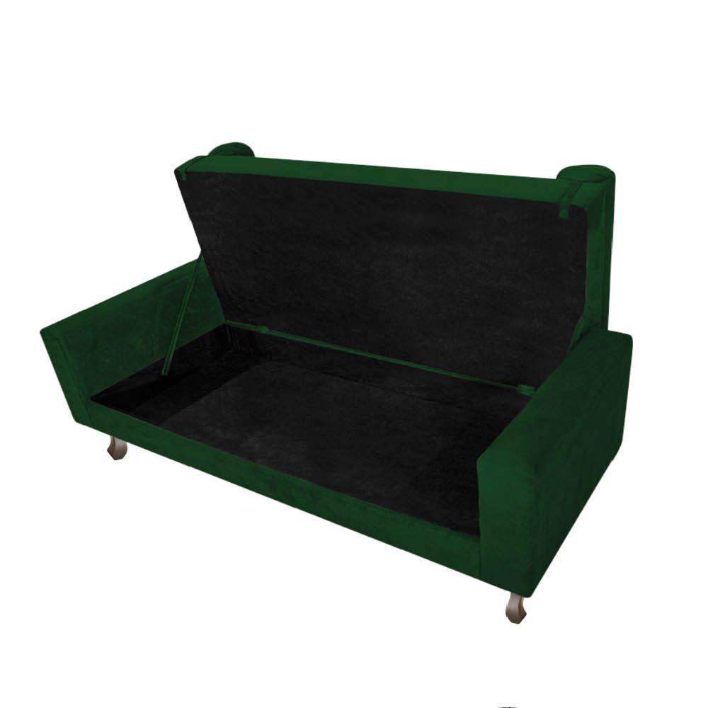 Cabeceira Solteiro Lady com Recamier 100 cm Suede Verde - 2