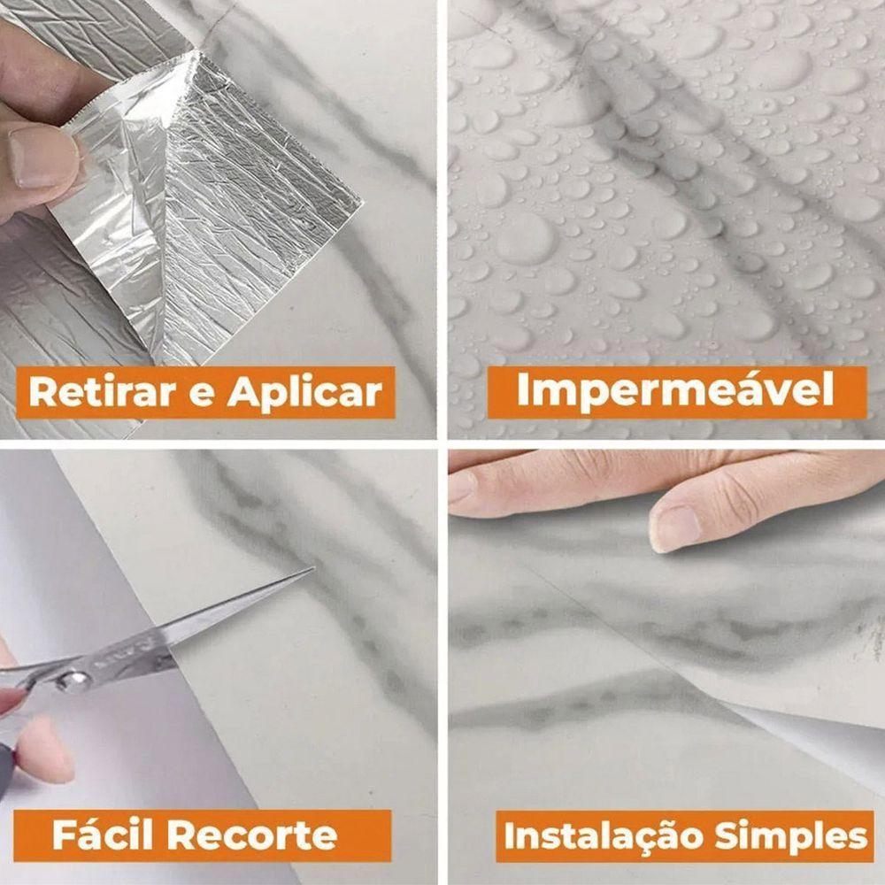 Papel De Parede Autocolante Adesivo Flexivel Marmore Obra Reforma Construçao Reparo Casa Moveis Envelopamento - 4