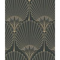 Papel De Parede Muse Geométrico Art Deco Preto E Dourado A54901 - 2
