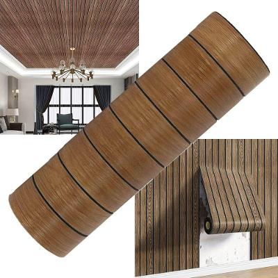 Painel Ripado Parede Auto Colante Adesivo Flexivel Amadeirado Decoraçao Sala Estar Casa Quarto Clinica Recepçao Loja