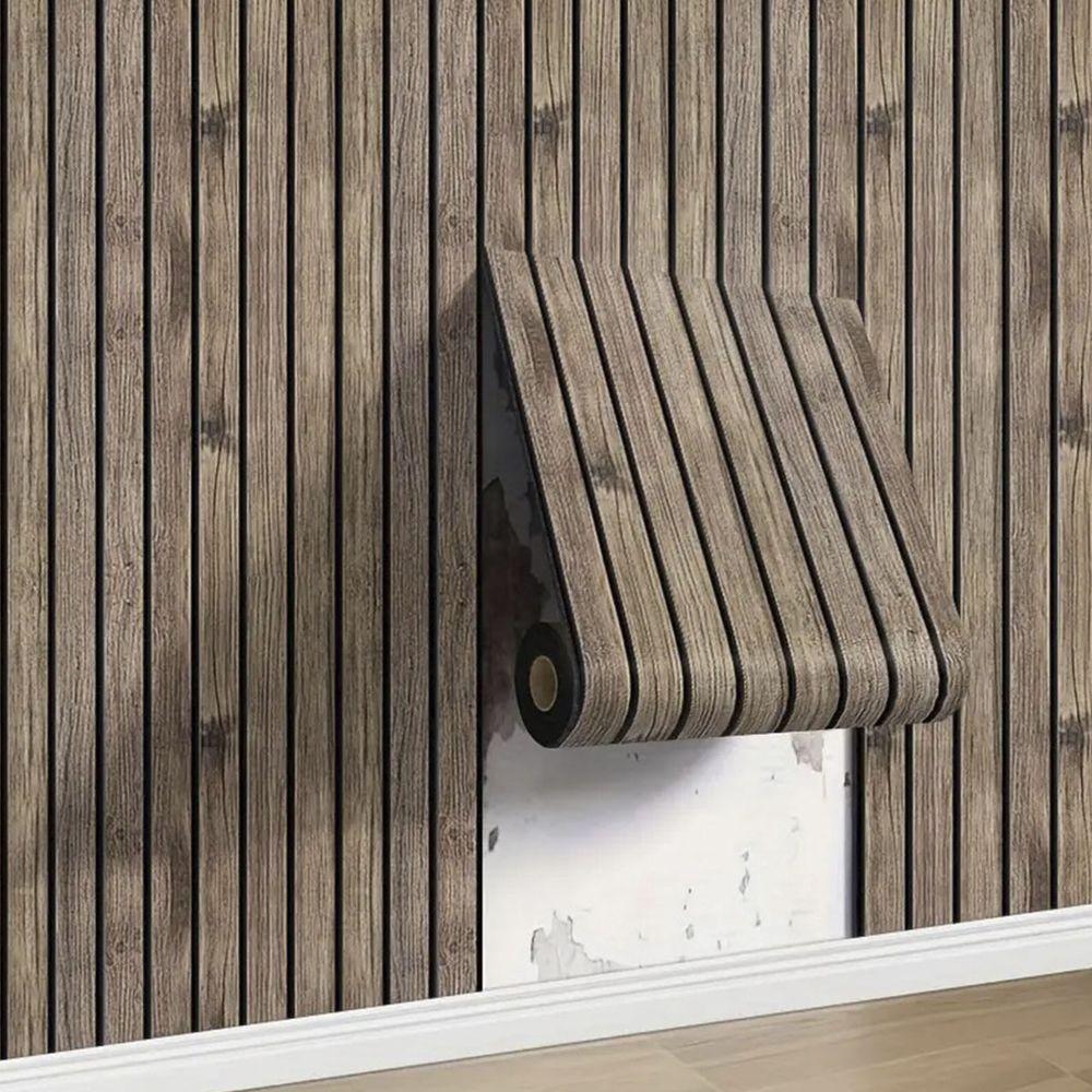 Painel Ripado Autocolante Parede Adesivo Decorativo Flexivel Decoraçao Sala Estar Quarto Casa Cozinha Clinica Recepçao - 5