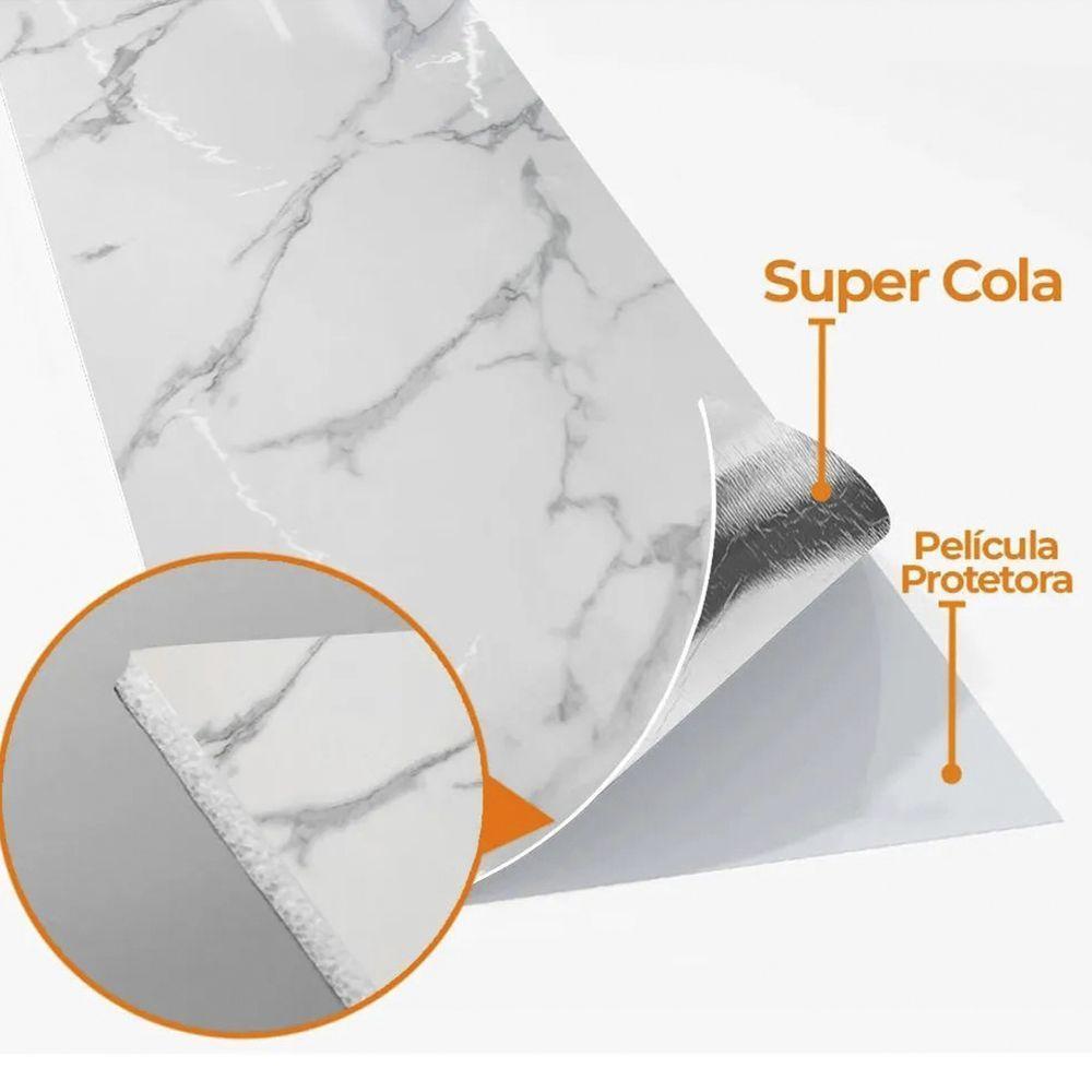 Papel De Parede Adesivo Autocolante Marmore Falso Flexivel Obra Reforma Construçao Moveis Cozinha Banheiro Envelopamento - 6