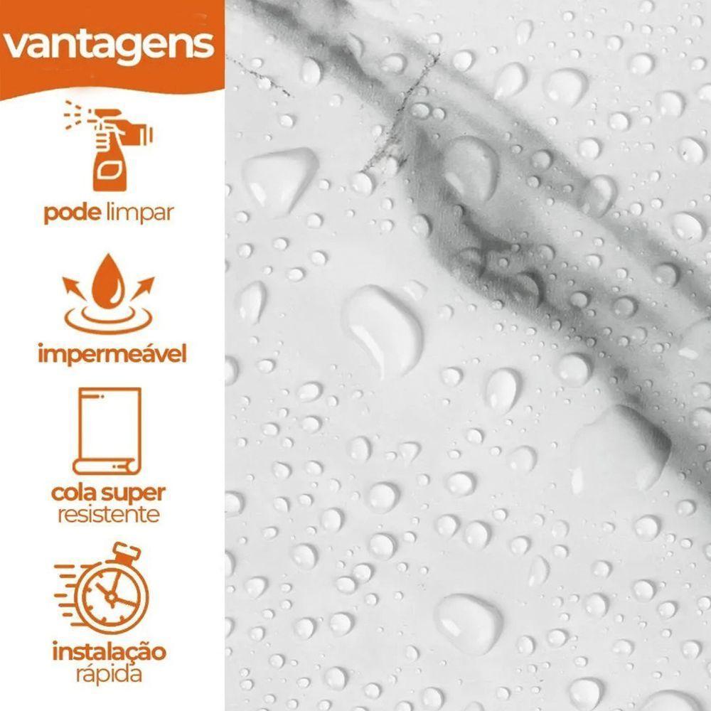 Papel De Parede Adesivo Autocolante Marmore Falso Flexivel Obra Reforma Construçao Moveis Cozinha Banheiro Envelopamento - 10