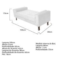 Kit Cabeceira Lady E Recamier Félix 100cm Branco - 5