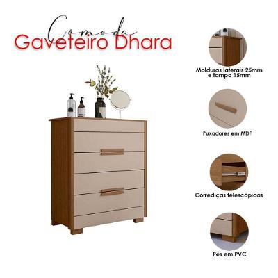 Guarda Roupa Solteiro com Cômoda Malta 7 Portas 2 Gavetas MDP Carvalho Fendi Fosco