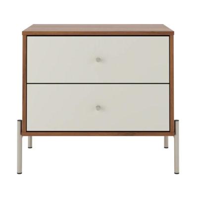 Mesa De Cabeceira 2 Gavetas Jasper Off White E Canella