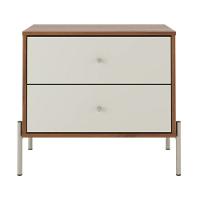 Mesa De Cabeceira 2 Gavetas Jasper Off White E Canella - 1