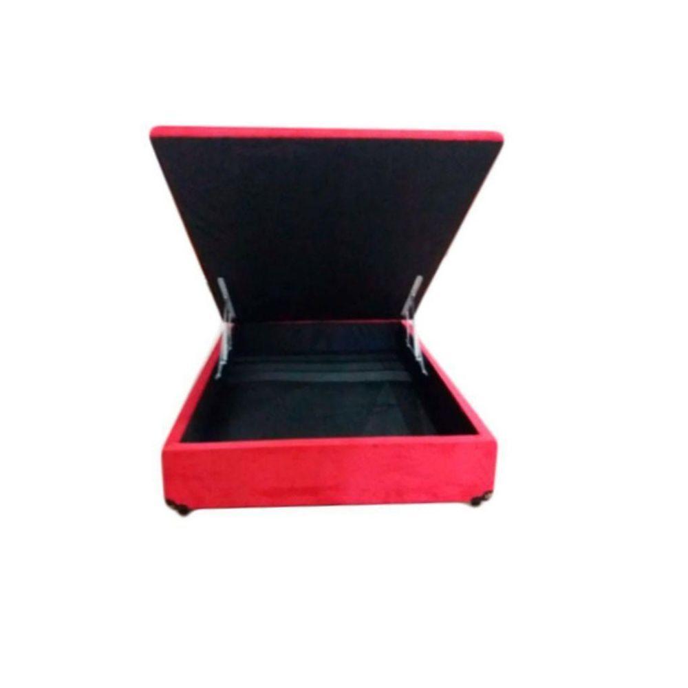 Cama Box Baú Casal 138x188 Vermelho Suede - 2