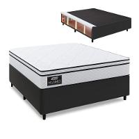 Cama Box Baú Lateral Queen Gazin Colchão Com Molas Ensacadas 158x198x68cm Maximus Preto/branco - 1