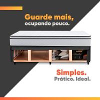 Cama Box Baú Lateral Queen Gazin Colchão Com Molas Ensacadas 158x198x68cm Maximus Preto/branco - 5