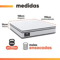 Cama Box Baú Lateral Queen Gazin Colchão Com Molas Ensacadas 158x198x68cm Maximus Preto/branco - 7