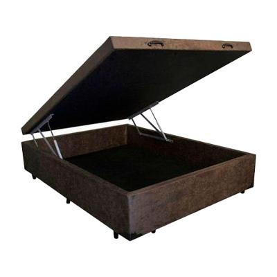 Cama Box Baú Casal Suede Marrom 138x188