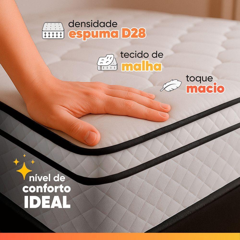 Cama Box Baú Lateral Queen Gazin Colchão Com Molas Ensacadas 158x198x68cm Maximus Branco / Bege - 10