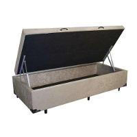 Cama Box Baú Solteiro Bege 42x88x188 Suede - 1