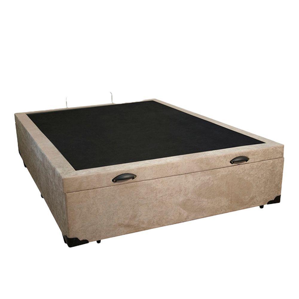 Cama Box Baú Casal Bege Suede 138x188 - 3
