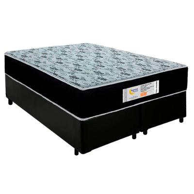 Cama Box Queen Bipartido Sintético + Colchão Molas Ensacadas Sereneprime Sonnolux 158x198x65 Preto