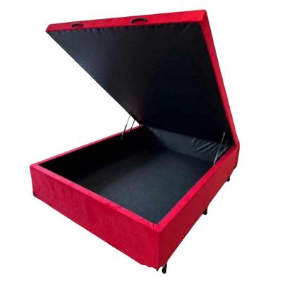 Cama Box Baú Casal Suede Vermelho 42x138x188 Rr Colchões