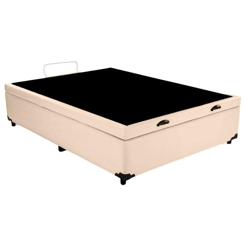 Cama Box Baú Casal Bege Sintético 42x138x188 - 3