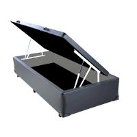 Cama Box Baú Solteiro Sintético 42x88x188 Cinza - 1